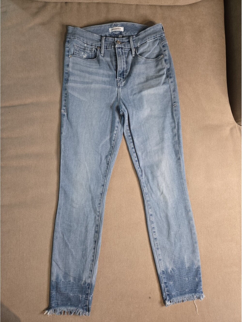 Good American SZ 28 The Weekender Jeans Straight Ankle Indigo Blue
